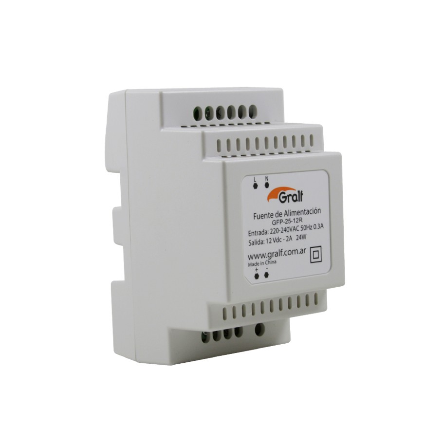 70011_111_GFP_25_12 Fuente Switching Riel Din 12V 2A Gralf — GFP-25-12R - Imagen 1