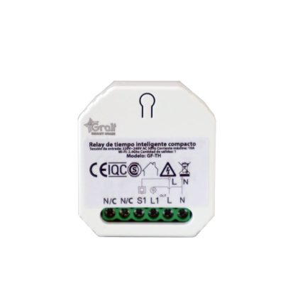 Relé de tiempo inteligente compacto Wi-Fi 1 Salida Gralf — GF-TH