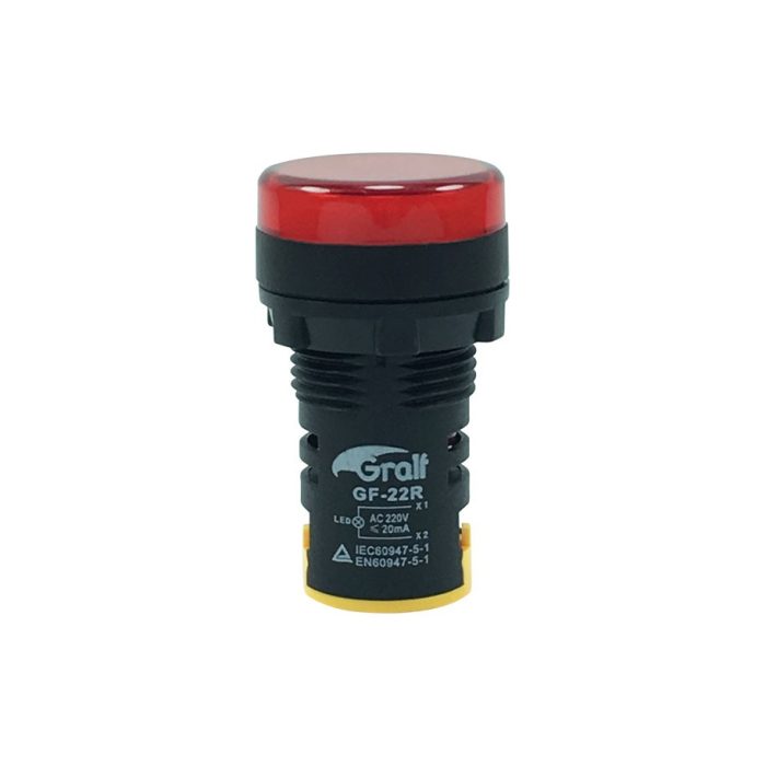 Piloto Indicador rojo (Ø22mm) Gralf — GF-22R - Imagen 2