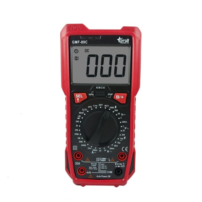 Multímetro Digital Profesional Rango Manual Gralf — GMF-89C - Imagen 2