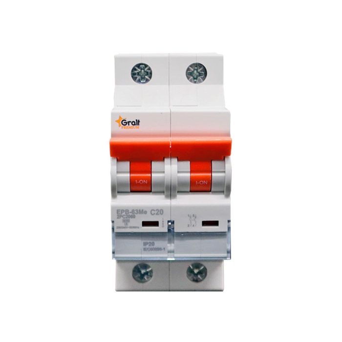Interruptor Termomagnético 2P C20 6kA Gralf — EPB-63Me2PC2060 - Imagen 2