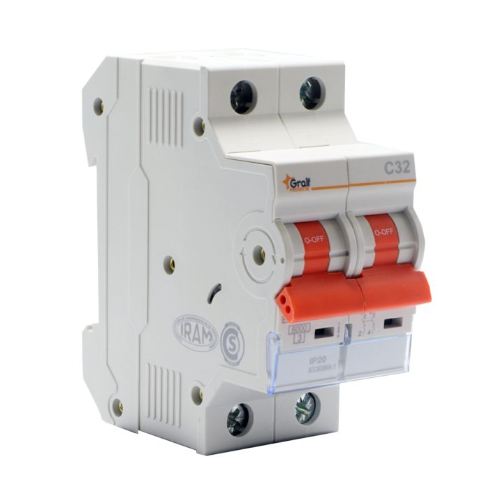 Interruptor Termomagnético 2P C32 6kA Gralf — EPB-63Me2PC3260 - Imagen 2
