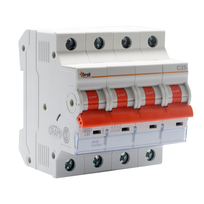 Interruptor Termomagnético 4P C25 6kA Gralf — EPB-63Me4PC2560 - Imagen 2