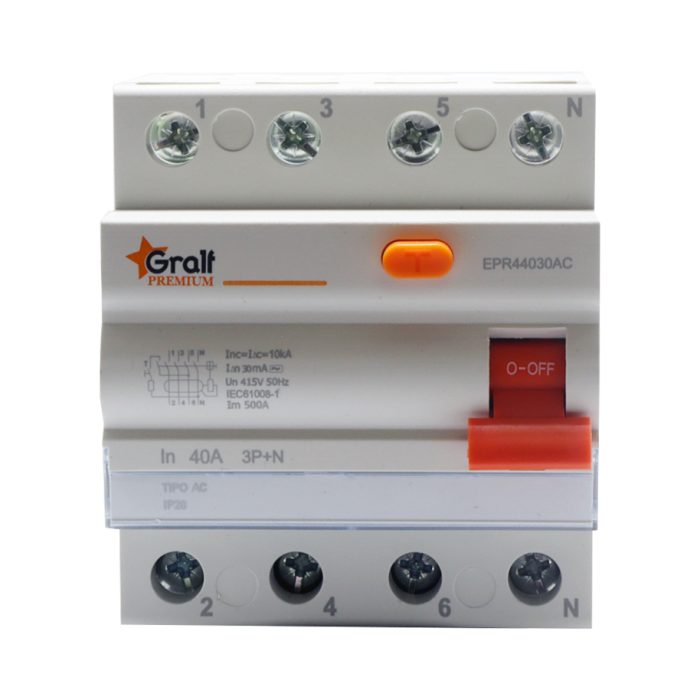 Interruptor Diferencial 3P+N 40A 30mA 10kA Gralf — EPR44030AC - Imagen 2