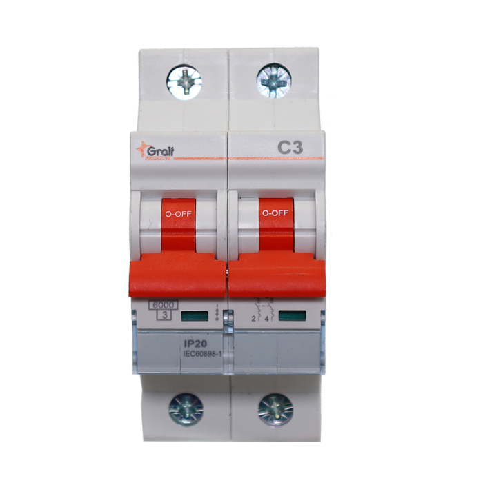 Interruptor Termomagnético 2P C3 6kA Gralf — EPB-63Me2PC0360 - Imagen 2