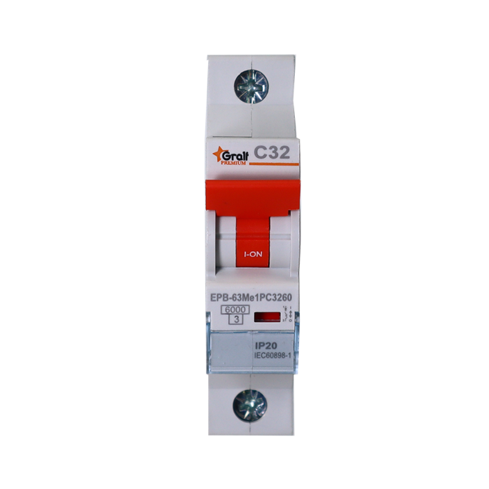Interruptor Termomagnético 1P C32 6kA Gralf — EPB-63Me1PC3260 - Imagen 2