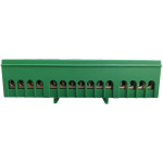 Bornera de distribución verde, 1p, 15 entradas. Gralf — BGR-i15/G - Imagen 2