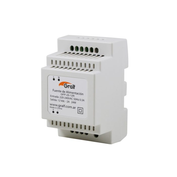 Fuente Switching Riel Din 12V 2A Gralf — GFP-25-12R - Imagen 3