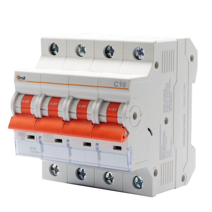 Interruptor Termomagnético 4P C10 6kA Gralf — EPB-63Me4PC1060 - Imagen 3