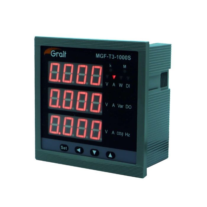 Multimedidor trifasico y analizador de red de panel con medidor de consumo y cofimetro Gralf — MGF-T3-1000S - Imagen 3