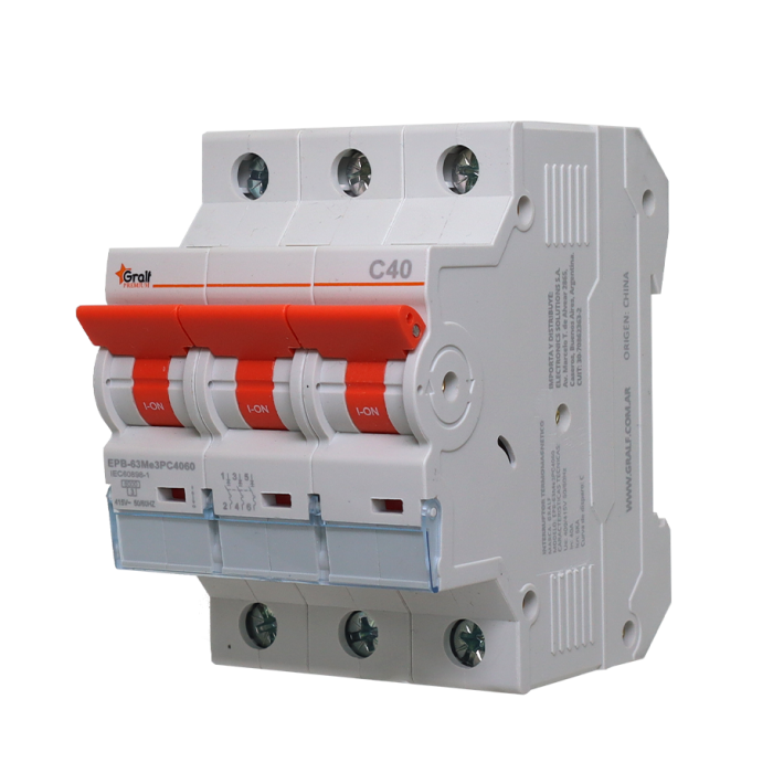 Interruptor Termomagnético 3P C40 6kA Gralf — EPB-63Me3PC4060 - Imagen 3