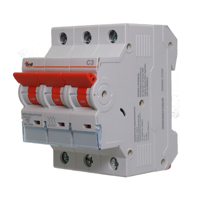 Interruptor Termomagnético 3P C03 6kA Gralf — EPB-63Me3PC0360 - Imagen 3