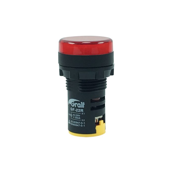 Piloto indicador rojo (Ø22mm) de 24V Gralf — GF-22R-24 - Imagen 3