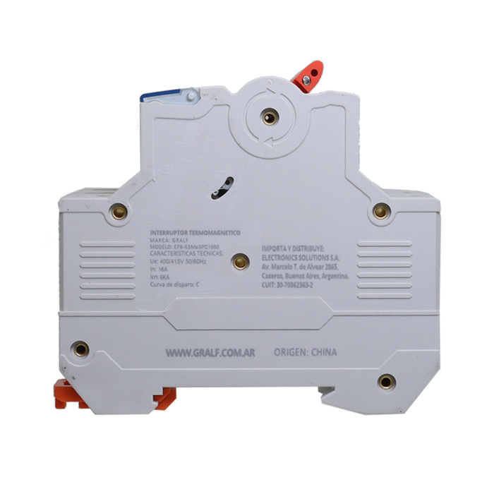 Interruptor Termomagnético 3P C16 6kA Gralf — EPB-63Me3PC1660 - Imagen 4