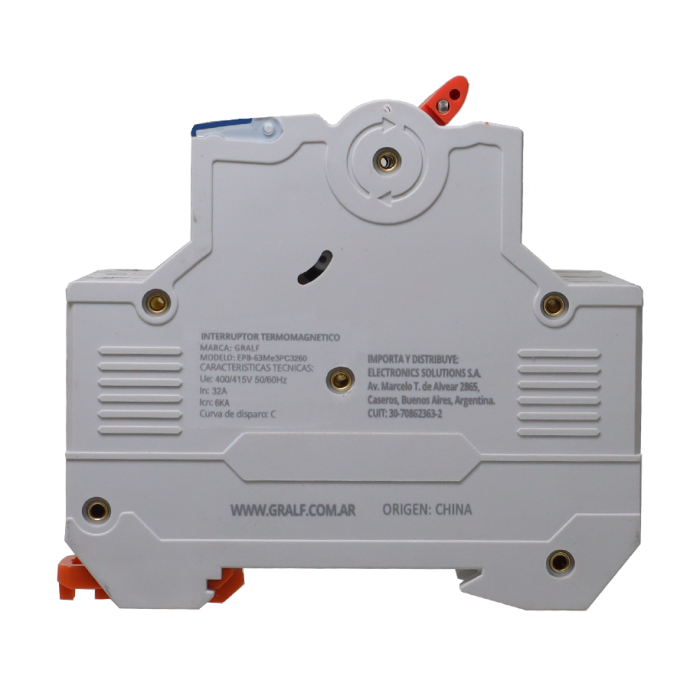Interruptor Termomagnético 3P C32 6kA Gralf — EPB-63Me3PC3260 - Imagen 4