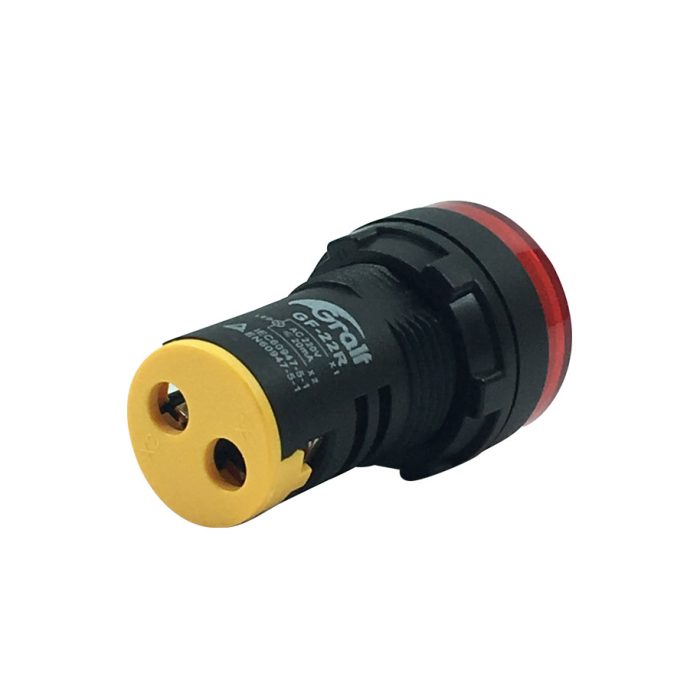 Piloto indicador rojo (Ø22mm) de 24V Gralf — GF-22R-24 - Imagen 4