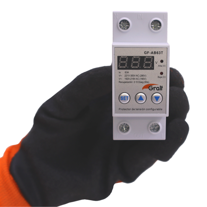 Protector de Tension Configurable con voltimetro, 63A max. Gralf — GF-AB63T - Imagen 4